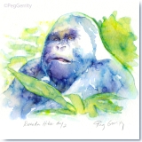 Rwanda Silverback Gorilla Watercolor by Gerrity