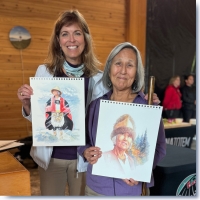 Watercolor Portrait of Tlingit Ernestine Hamlin Abel by Peg Gerrity