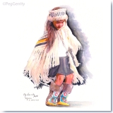 Watercolor Portrait of Tlingit Juliet Hotch by Peg Gerrity