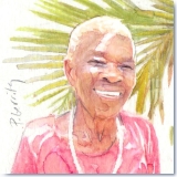 Portrait of Beta Wells Watercolor by Gerrity